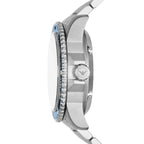 Emporio Armani Diver Automatic Uni-directional rotating blue bezel Silver Men's Watch - AR60059