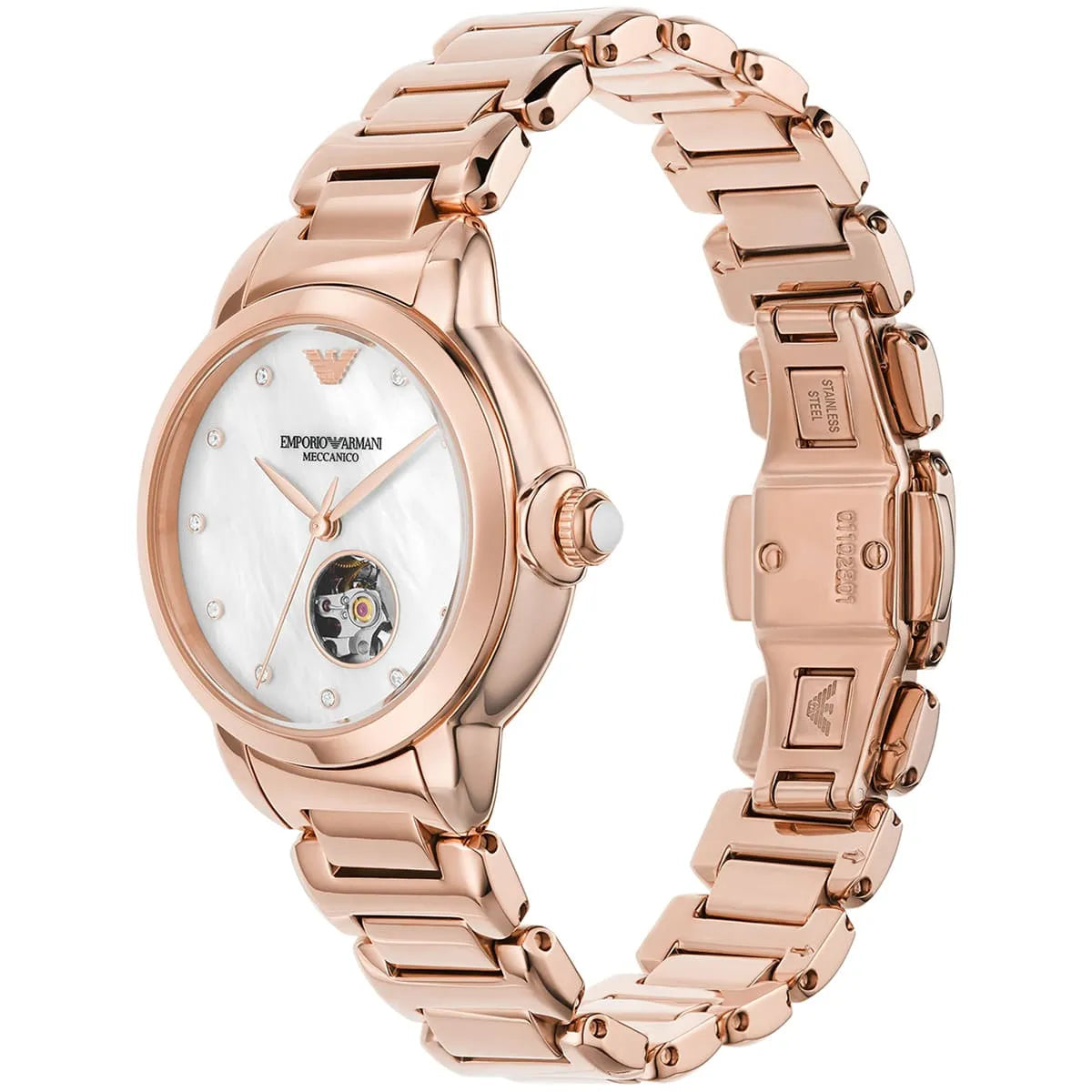 Emporio Armani Mia Open Heart Automatic Rose-gold Women's Watch - AR60072 Secondary image