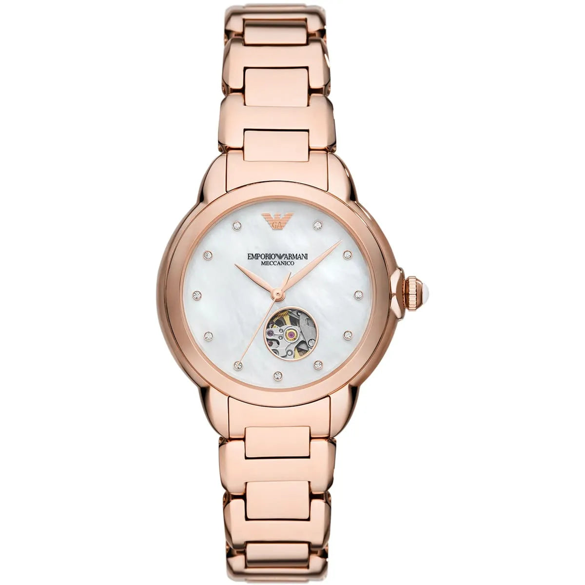 Emporio Armani Mia Open Heart Automatic Rose-gold Women's Watch - AR60072 Hoofdafbeelding