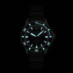 Emporio Armani Sea Explorer Automatic Black Dial Black Silicone Strap Men's Watch - AR60078