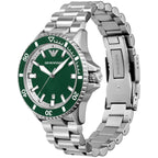 Emporio Armani Sea Explorer Automatic Green Dial Silver Men's Watch - AR60080