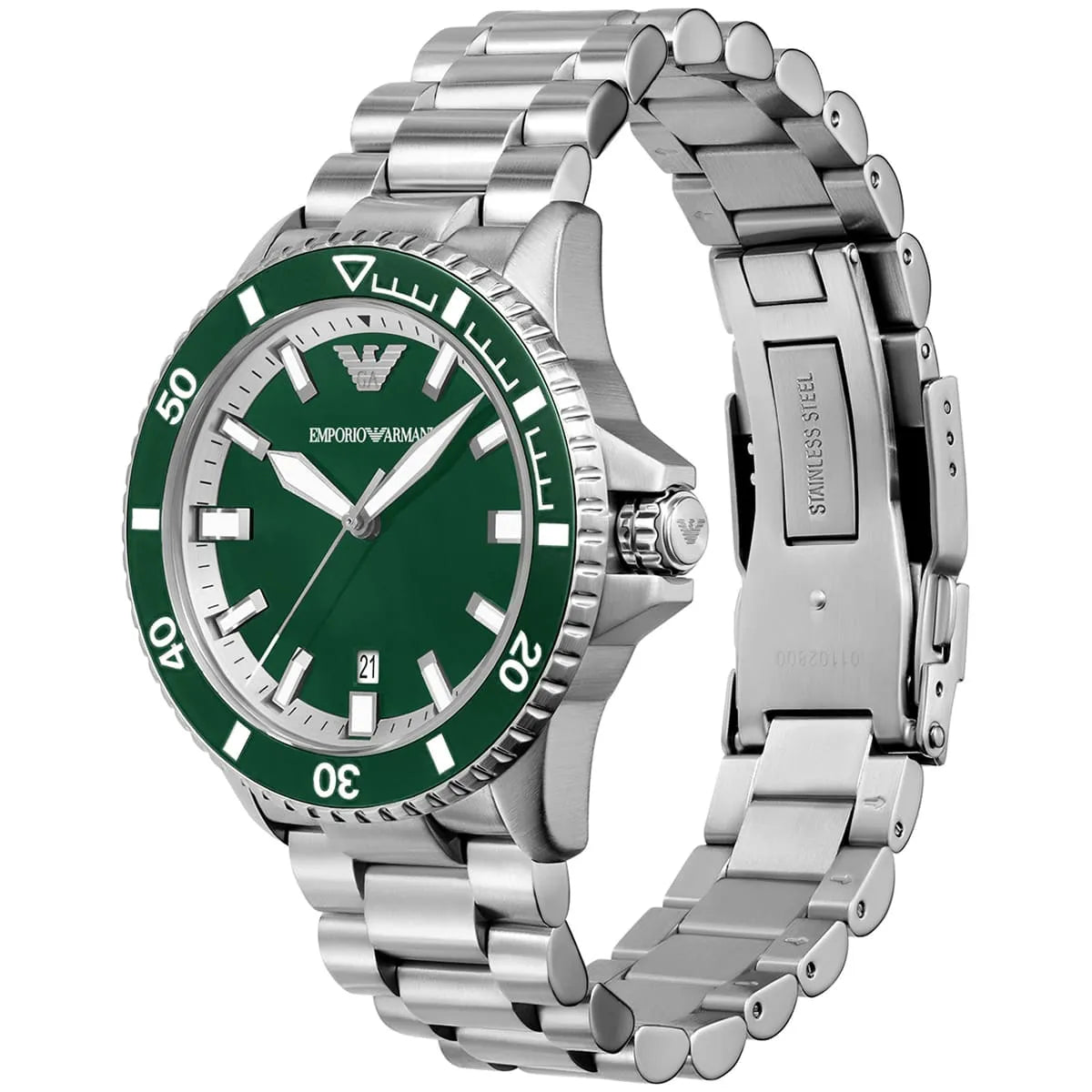 Emporio Armani Sea Explorer Automatic Green Dial Silver Men's Watch - AR60080 Secondary image