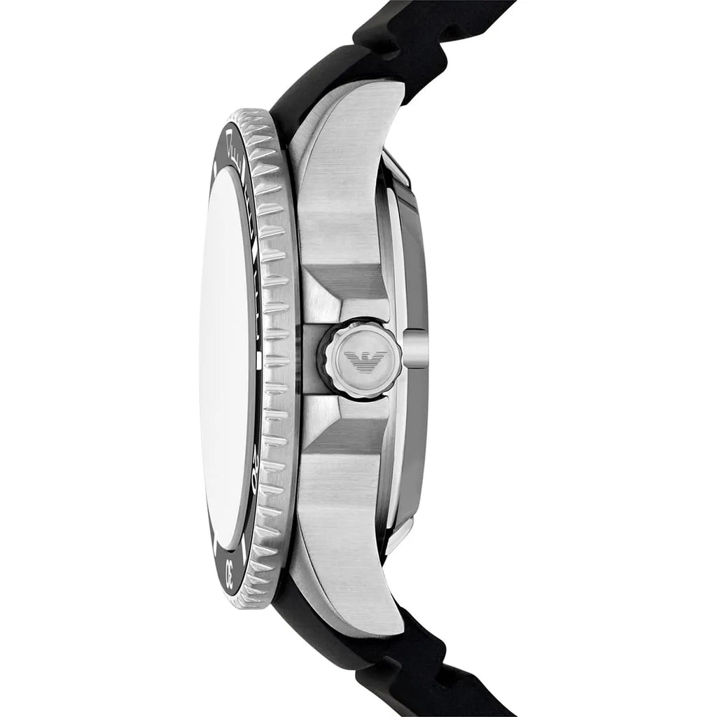 Emporio Armani Sea Explorer Automatic Black Silicone Strap Men's Watch - AR60086