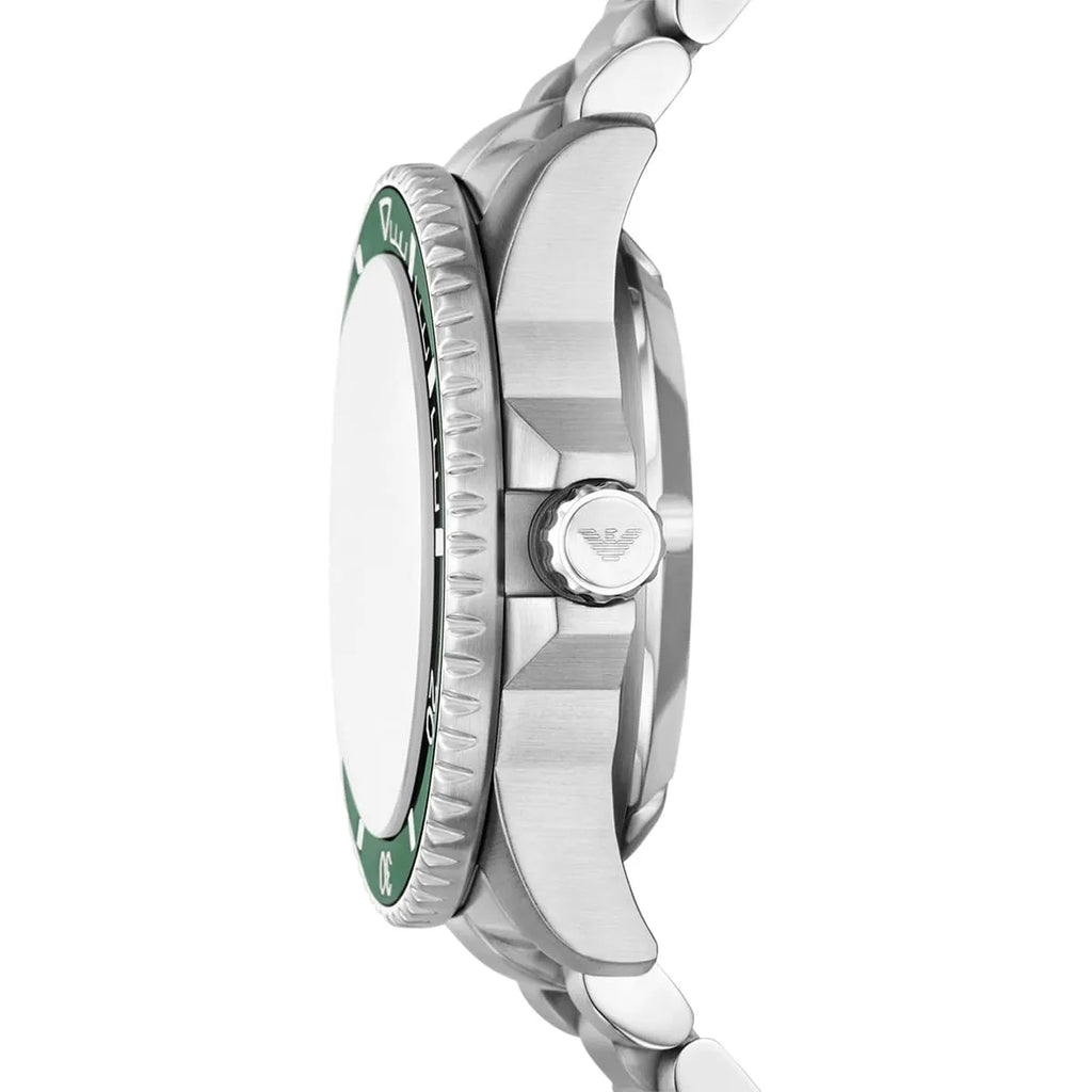 Emporio Armani Sea Explorer Automatic Green Dial Silver Men's Watch - AR60088