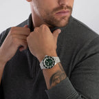 Emporio Armani Sea Explorer Automatic Green Dial Silver Men's Watch - AR60088