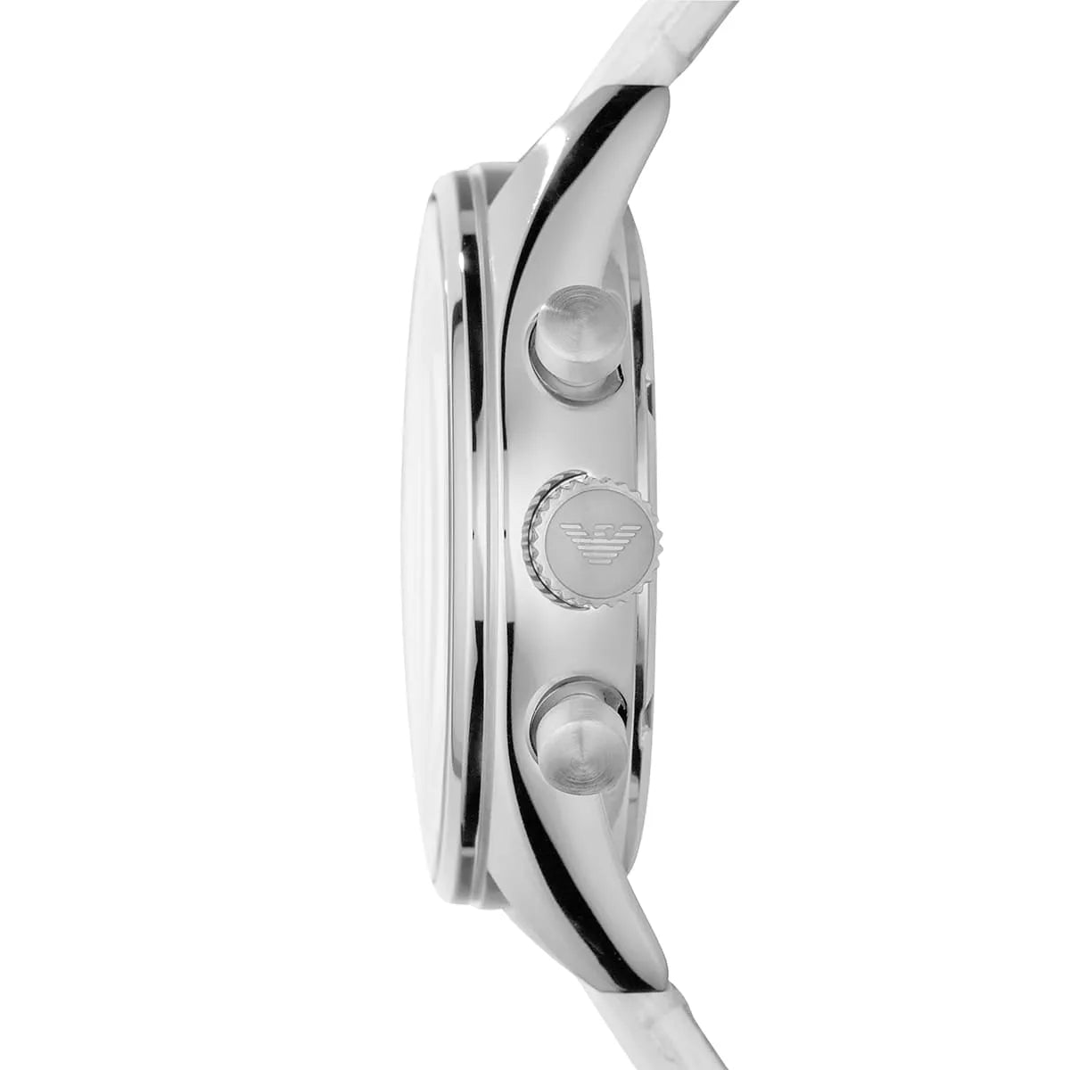 Emporio Armani 39mm White Dial White Leather Chronograph Women's Watch AR6011