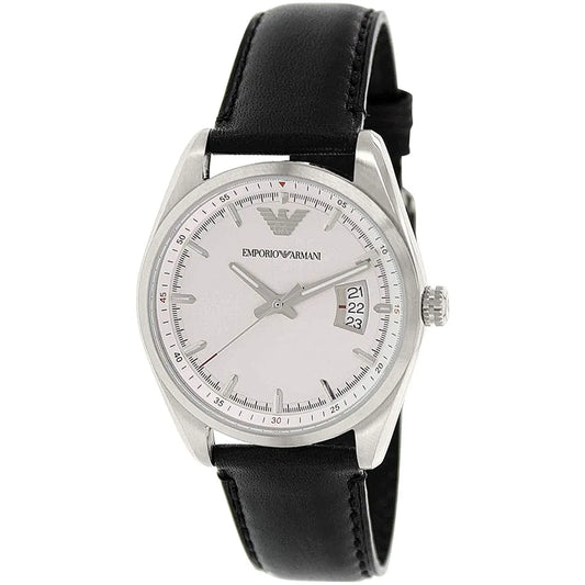Emporio Armani Sportivo AR6015 angled view showing white dial and date window