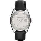 Emporio Armani Sportivo Date Window Black Genuine Leather Men's Watch - AR6015