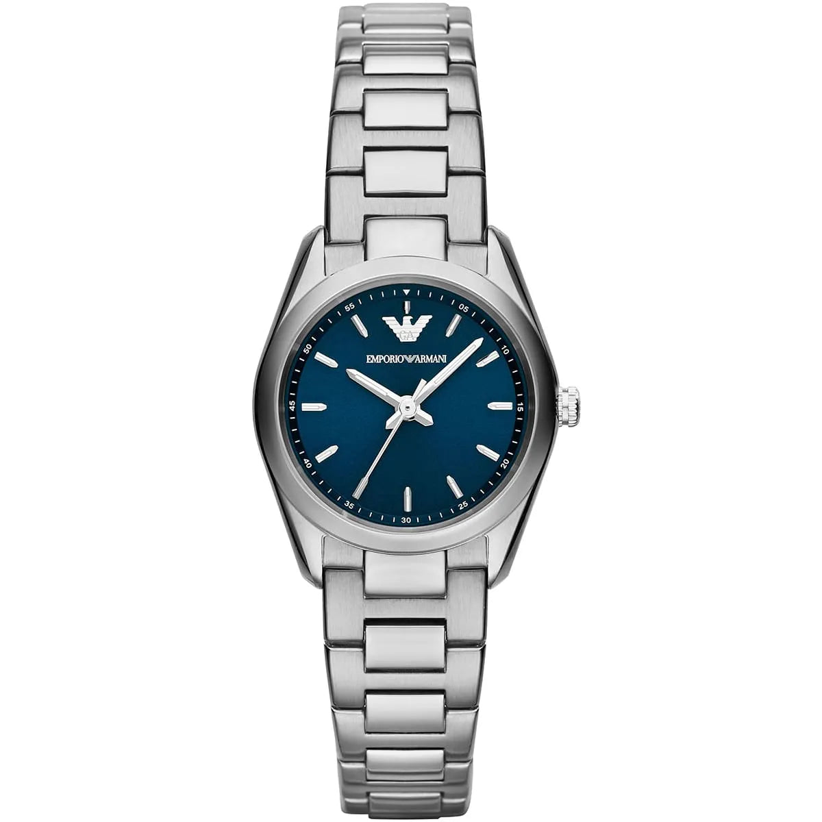 Emporio Armani Tazio Small Sunray Blue Dial Silver Women's Watch - AR6029 Hoofdafbeelding