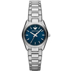 Emporio Armani Tazio Small Sunray Blue Dial Silver Women's Watch - AR6029