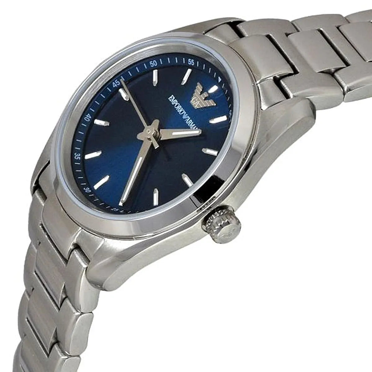 Emporio Armani Tazio Small Sunray Blue Dial Silver Women's Watch - AR6029 Secundaire afbeelding
