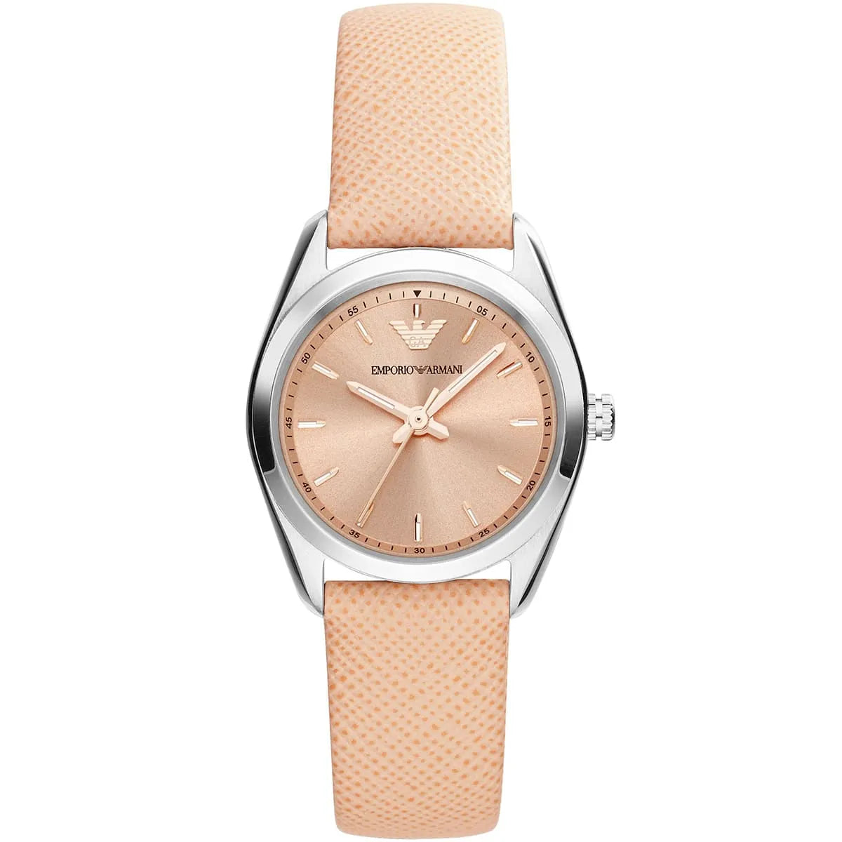 Emporio Armani Tazio Small Beige Saffiano Echt Lederen Dameshorloge - AR6032 Hoofdafbeelding