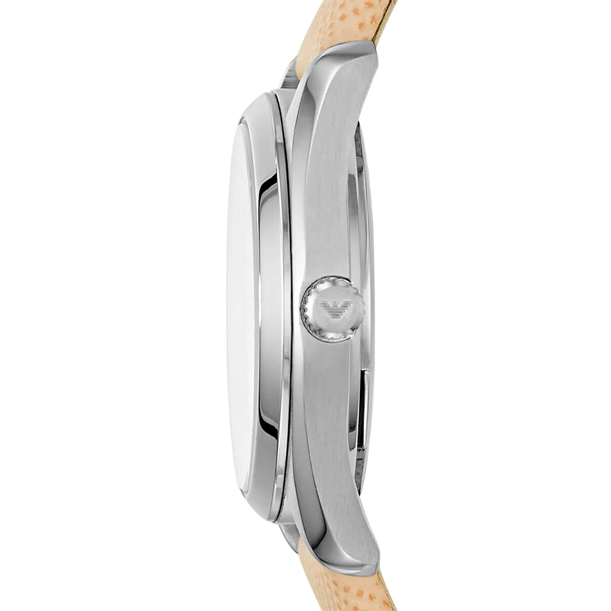 Emporio Armani Tazio Small Beige Saffiano Echt Lederen Dameshorloge - AR6032 Secundaire afbeelding