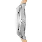 Emporio Armani Tazio Small Beige Saffiano Genuine Leather Women's Watch - AR6032