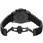 Emporio Armani Tazio Large Chronograph Matte Black Dial Black Silicone-Wrapped Stainless Men's Watch - AR6092