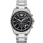 Emporio Armani Sigma Chronograph Black Dial Silver Men's Watch - AR6098