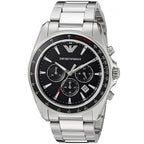 Emporio Armani Sigma Chronograph Black Dial Silver Men's Watch - AR6098