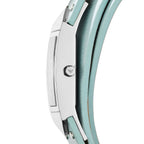 Emporio Armani Marco Catwalk Rectangular Wrap-Around Blue Genuine Leather Women's Watch - AR7355