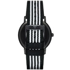 Emporio Armani Kappa Black and White Striped Nylon Strap Men's Watch - AR80004