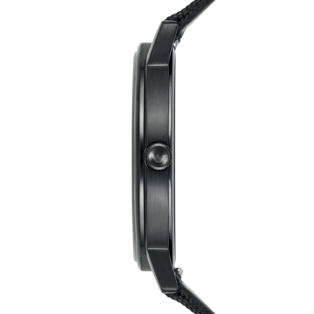 Emporio Armani Kappa Black and White Striped Nylon Strap Men's Watch - AR80004
