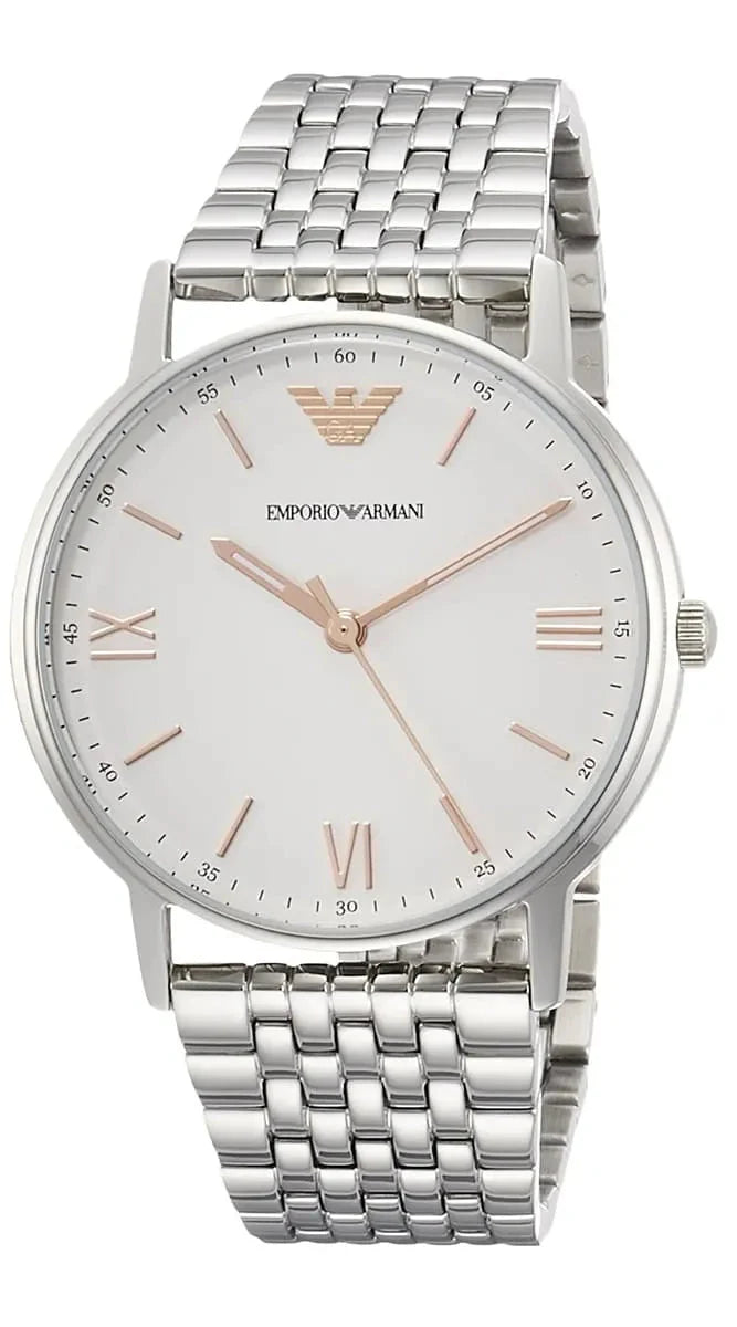Emporio Armani Kappa herenhorloge met witte wijzerplaat en zilveren accenten - AR80014 Secundaire afbeelding