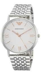 Emporio Armani Kappa White Dial Silver Men's Watch - AR80014