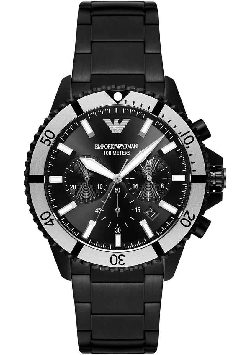 Emporio Armani Diver Chronograph Herenhorloge Zwart - AR80050 Hoofdafbeelding