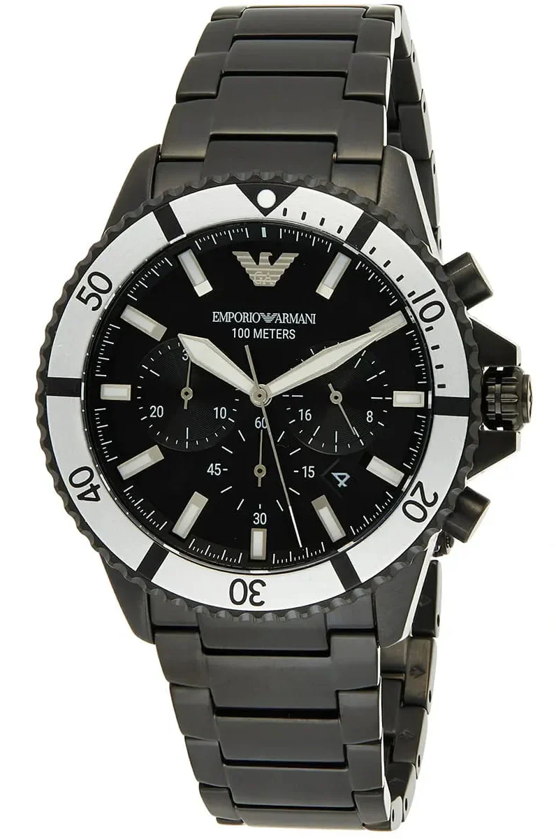 Emporio Armani Diver Chronograph Black Men's Watch - AR80050 Secundaire afbeelding