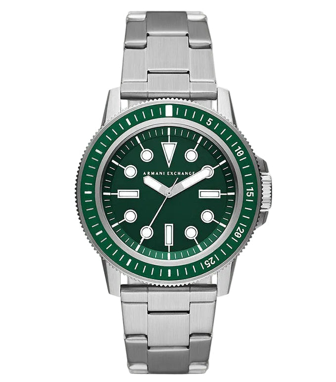 Armani Exchange Leonardo Green Dial Silver Watch - AX1860 Hoofdafbeelding