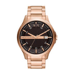 Armani Exchange Hampton Date Black Dial Rose Gold Watch - AX2449