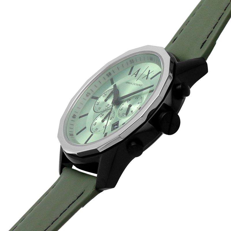 Armani Exchange Banks Chronograph Green Leather Strap Watch - AX1725 Secundaire afbeelding