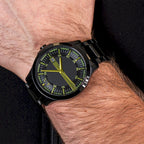 Armani Exchange Hampton Date All Black & Yellow Watch - AX2407