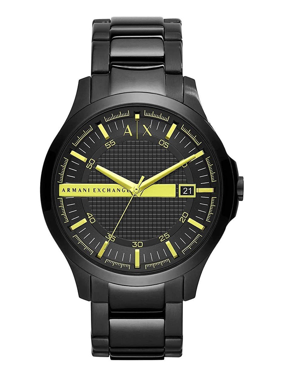 Armani Exchange Hampton Date All Black & Yellow Watch - AX2407 Main image