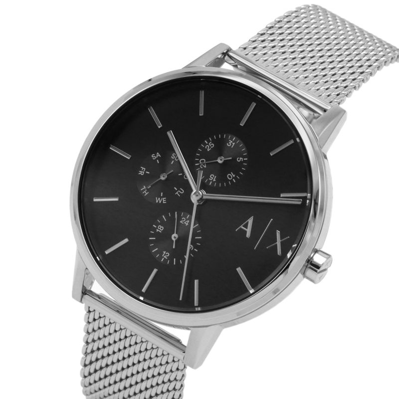 Armani Exchange Cayde Black Dial Silver Mesh Watch - AX2714 Secondary image