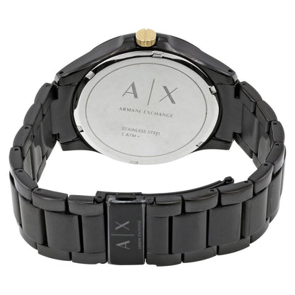 Armani Exchange Hampton AX2121 caseback showing stainless steel construction