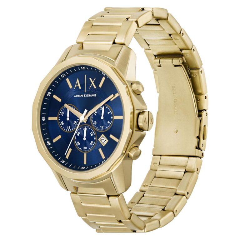 Armani Exchange Banks Chronograaf Multifunctioneel Horloge met Blauwe Wijzerplaat en Gouden Details - AX7151 Secundaire afbeelding