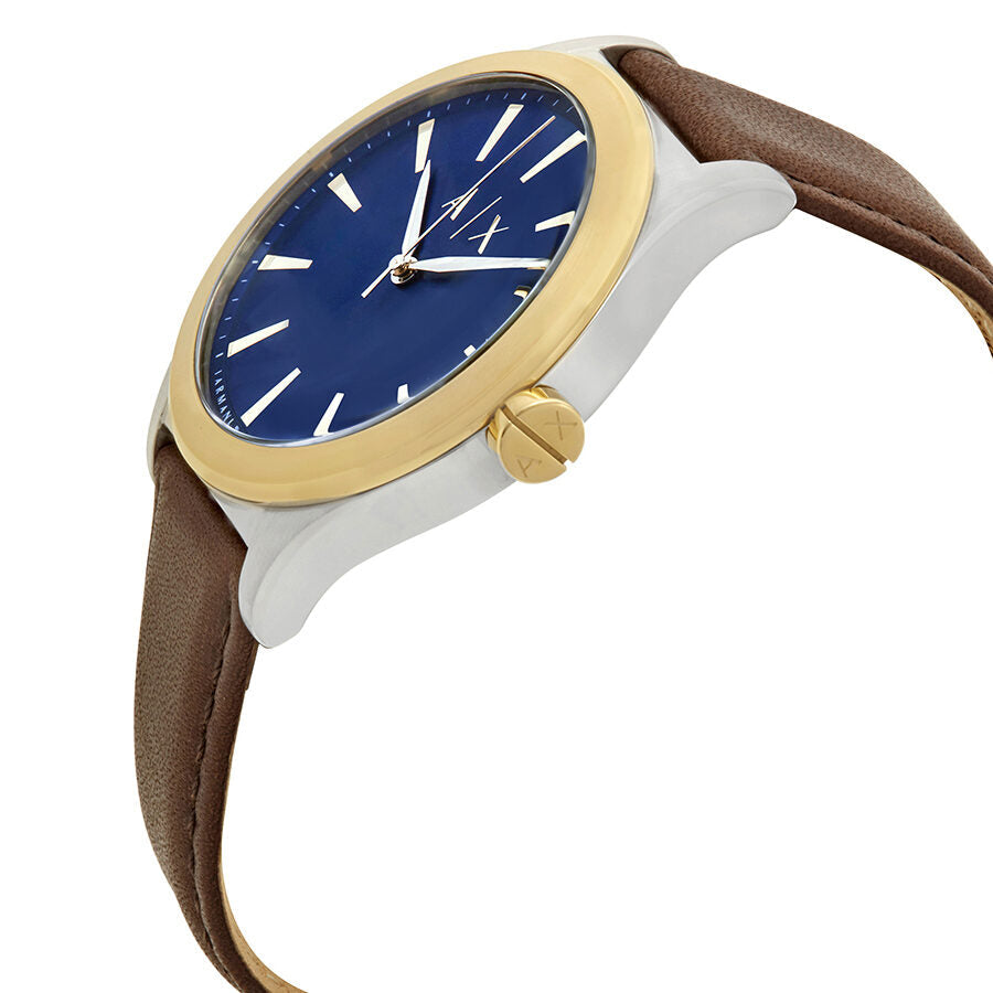 Armani Exchange Nico Mutli-colour Brown Leather Blue Dial Gold Watch - AX2334 Secondary image