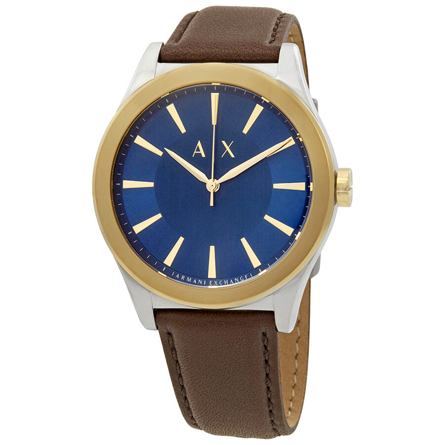 Armani Exchange Nico Mutli-colour Brown Leather Blue Dial Gold Watch - AX2334 Main image