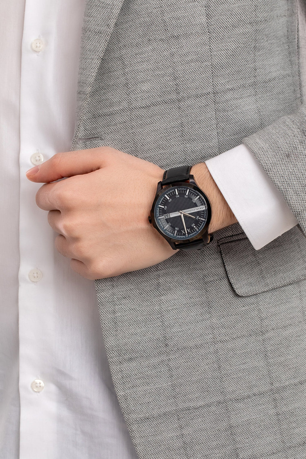 Armani Exchange Hampton All Black Blue Dial Watch - AX2411