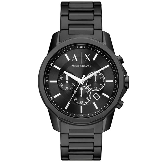 Armani Exchange Banks 44mm Black Dial Stainless Steel Chronograph Men's Watch AX1722
