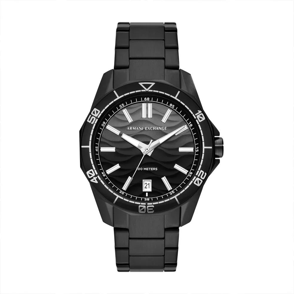 Armani Exchange Three-Hand Date Black Men's Watch - AX1952 Hoofdafbeelding