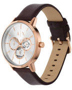 Armani Exchange Cayde Multifunction Brown Leather Men's Watch - AX2756