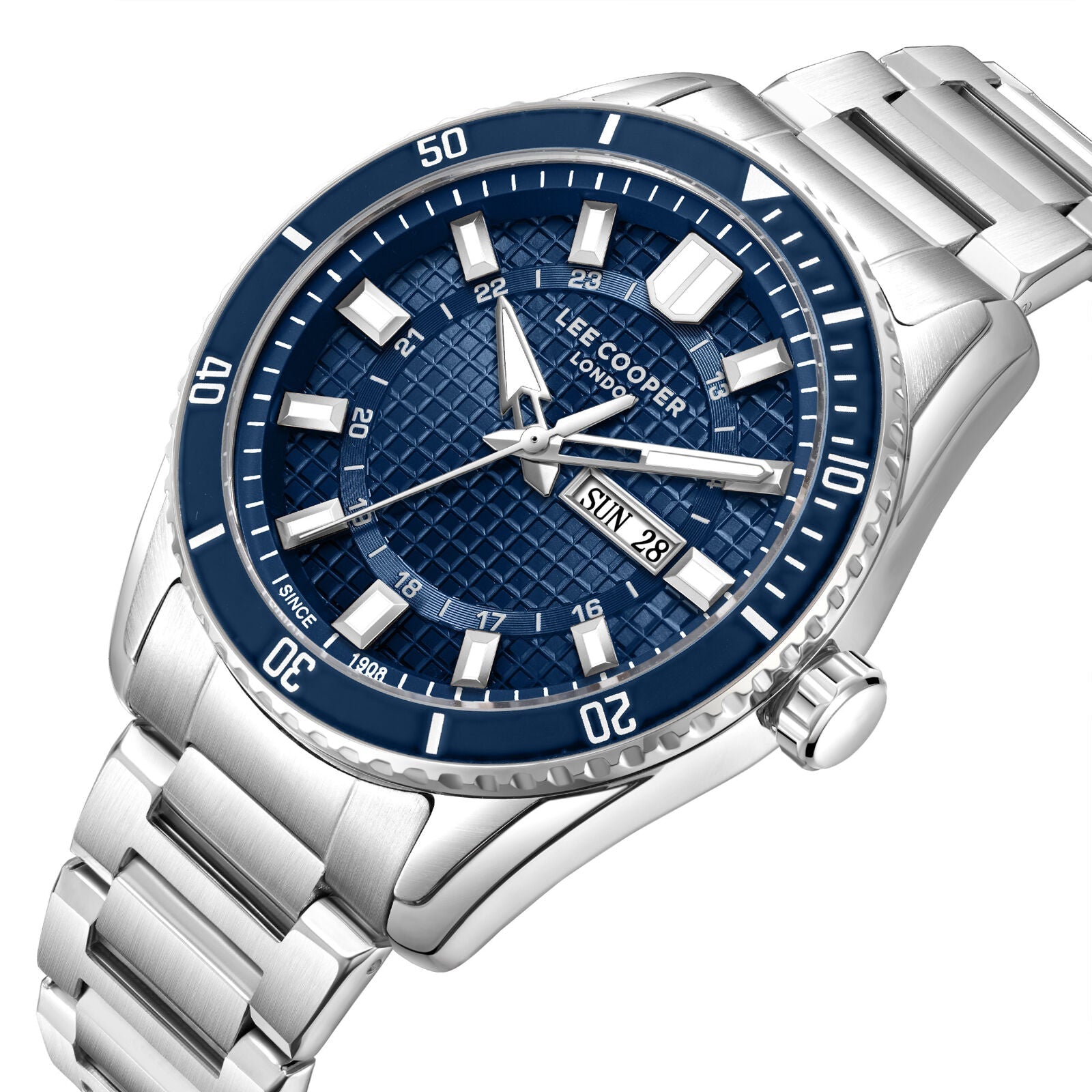 Lee Cooper Donald Day Date Window Blue Dial Silver Watch - LC08314.390 Secondary image
