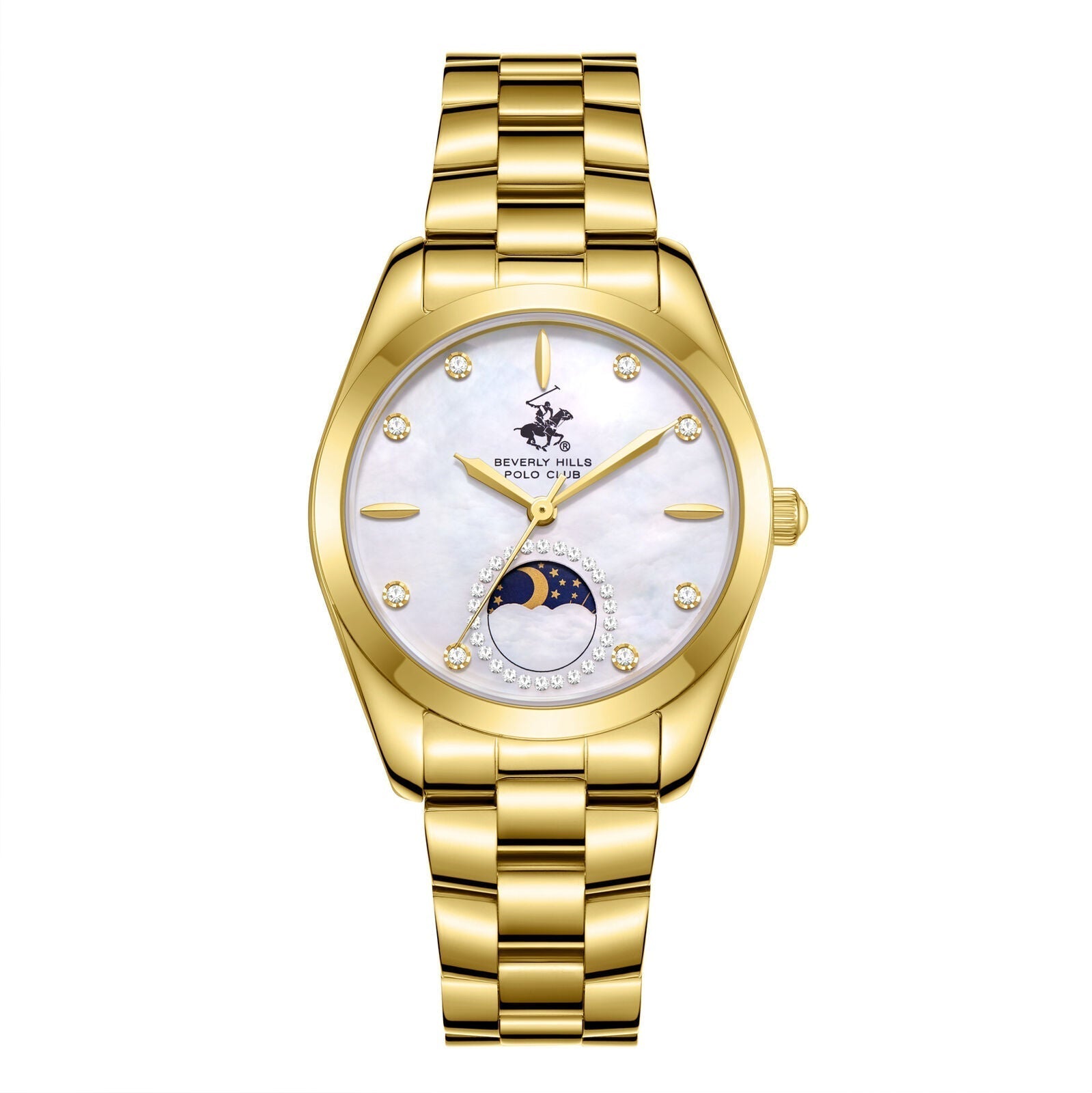 Beverly Hills Polo Club Moonphase Mother Pearl Gold Diamond Watch BP3833X.120 Main image