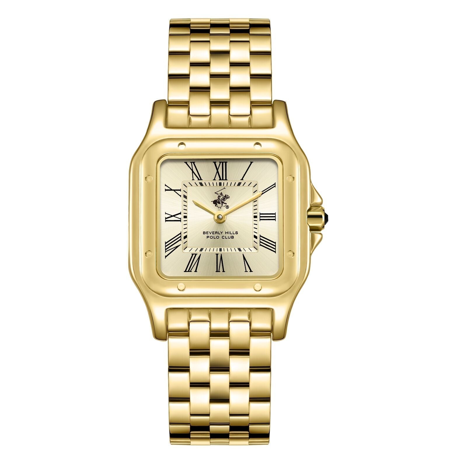 Beverly Hills Polo Club Roman Numeral All Gold Square Watch - BP3824C.110 Hoofdafbeelding