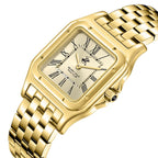 Beverly Hills Polo Club Roman Numeral All Gold Square Watch - BP3824C.110