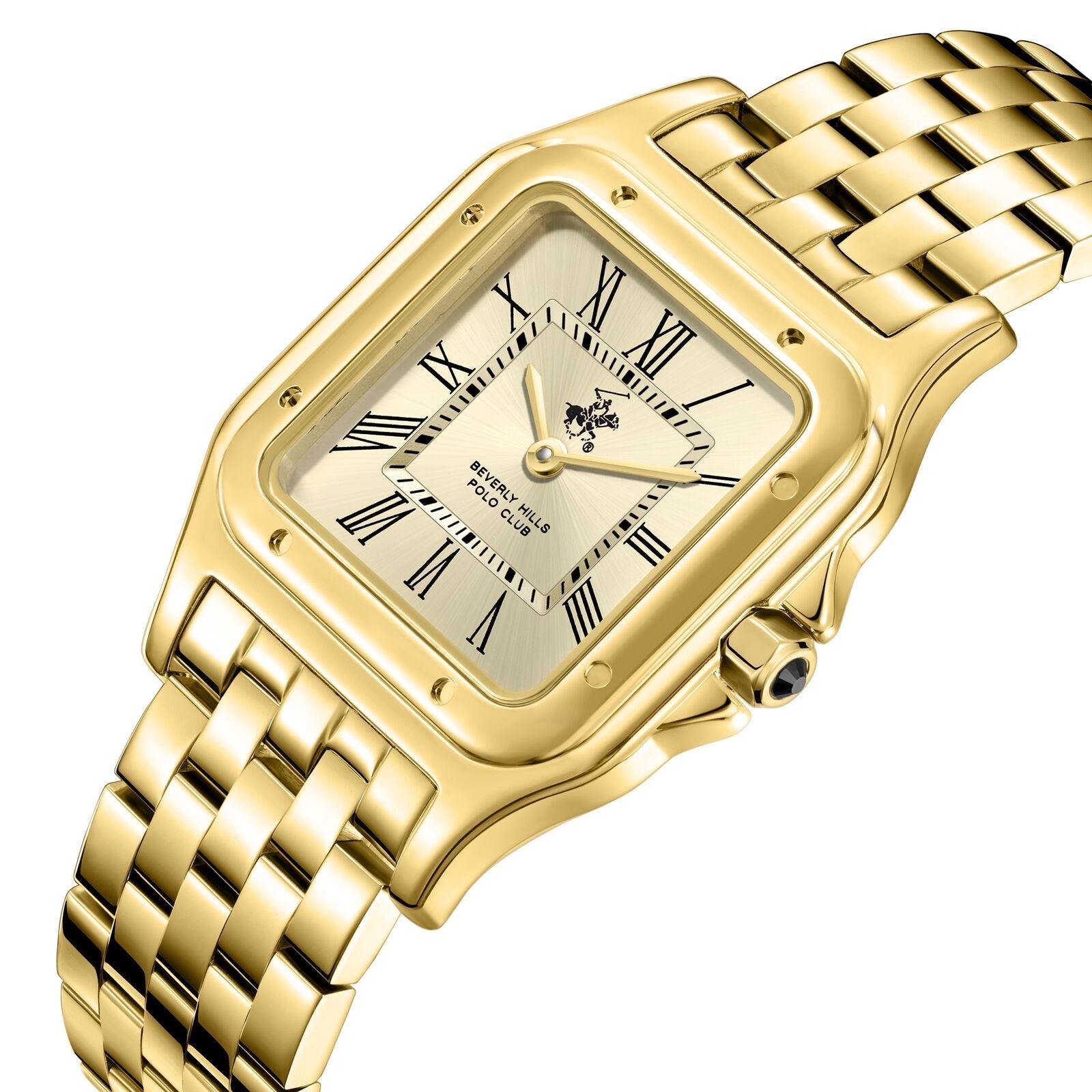 Beverly Hills Polo Club Roman Numeral All Gold Square Watch - BP3824C.110 Secundaire afbeelding