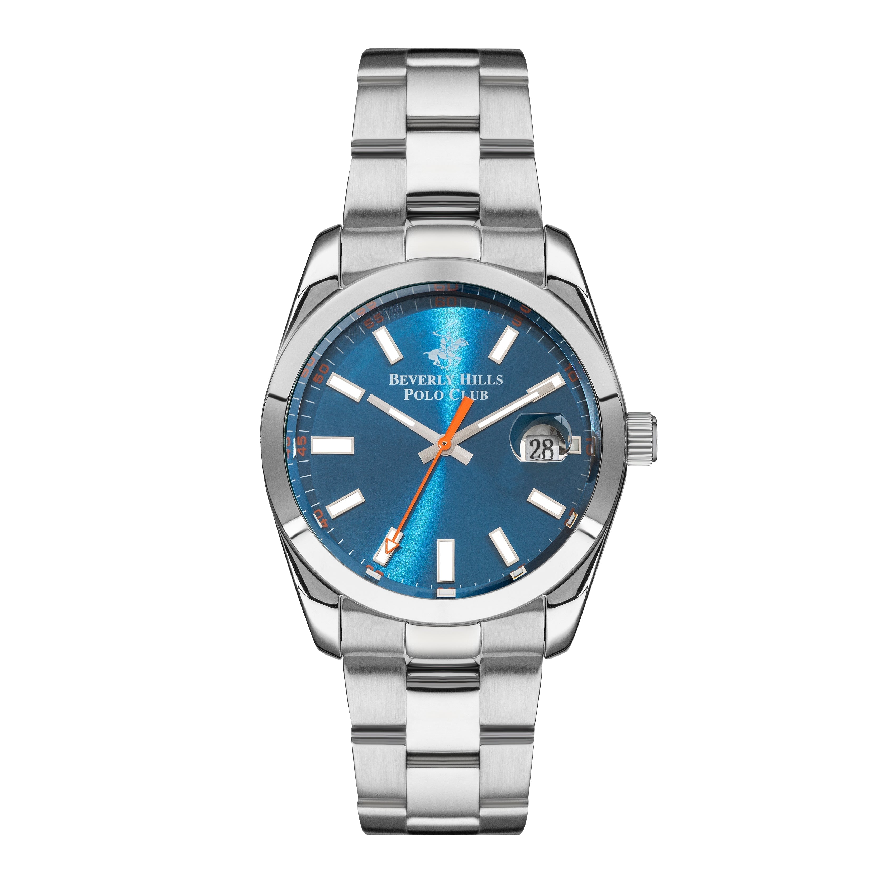 Beverly Hills Polo Club Blue Sunray Dial Silver Date Watch – BP3288X.390 Main image