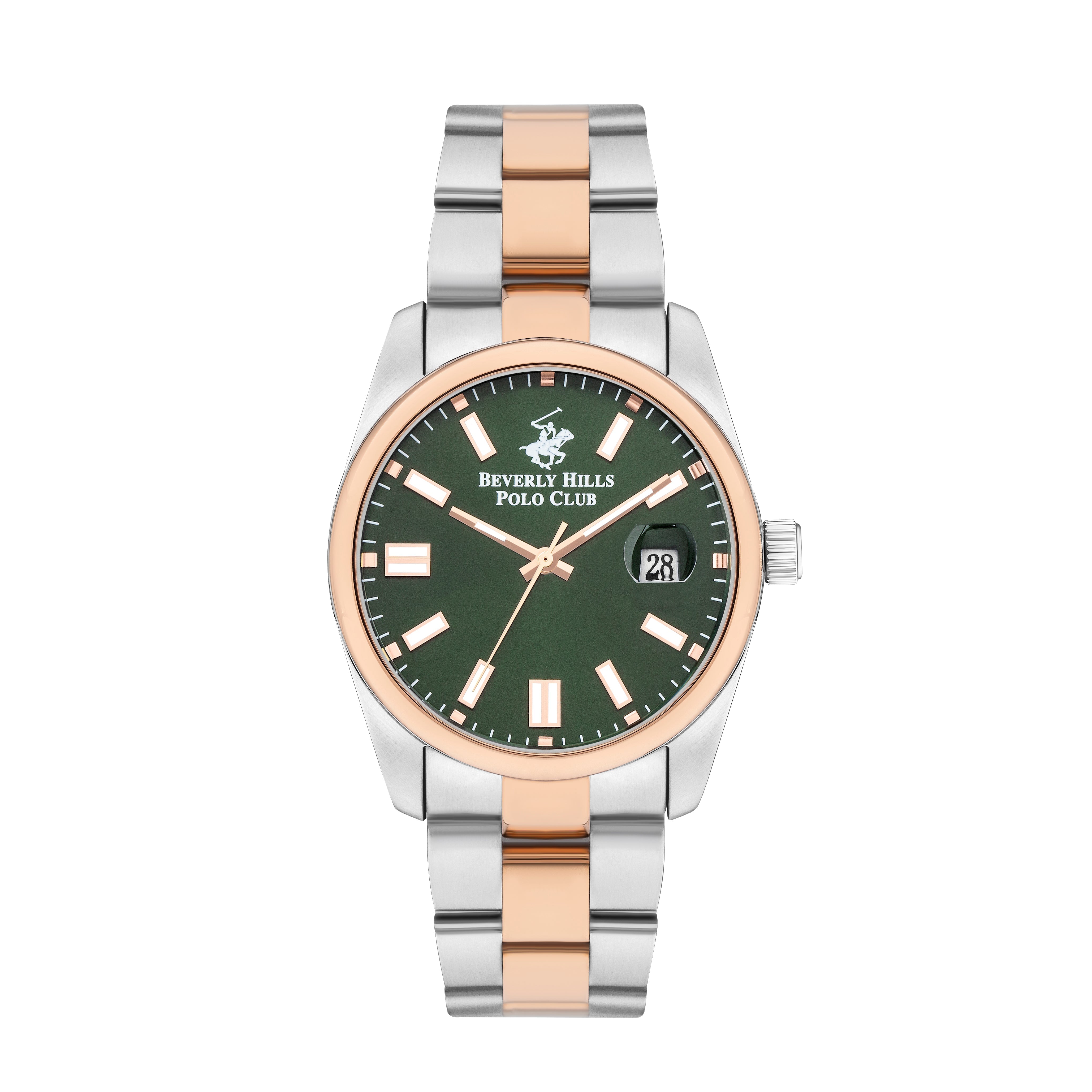 Beverly Hills Polo Club Green Dial Two-Tone Date Watch - BP3373X.570 Main image