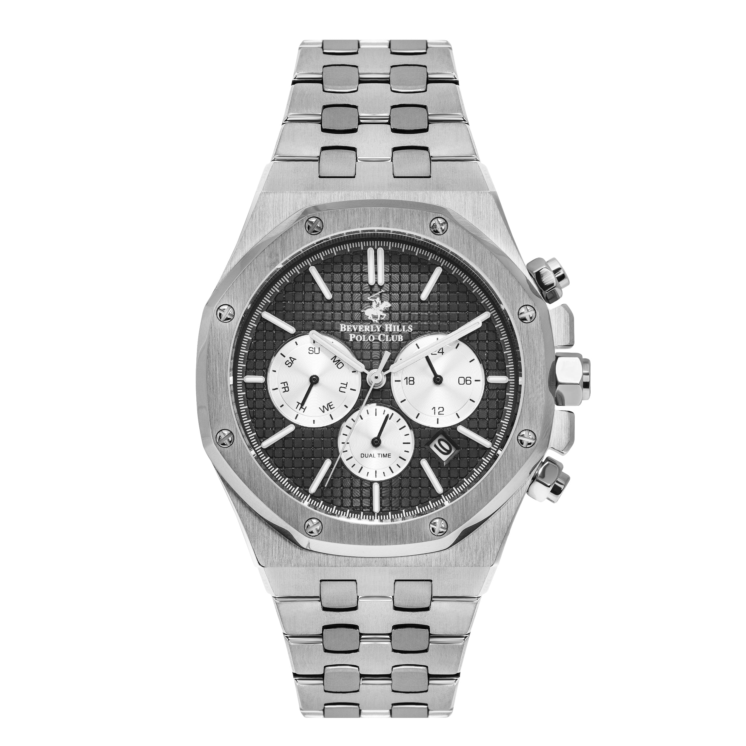 Beverly Hills Polo Club Multifunction Black Dial Silver Watch – BP3051X.350 Main image